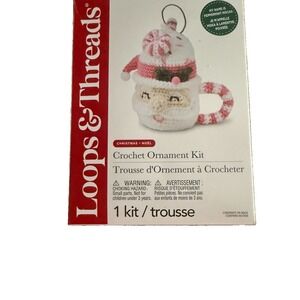 Loops & Threads Santa Mug Crochet Christmas Ornament Kit Peppermint Mocha New